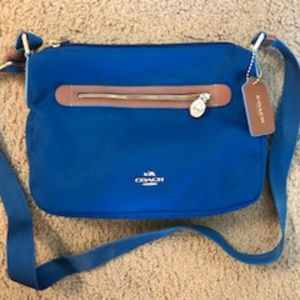 Coach Crossbody Canvas Bag Blue